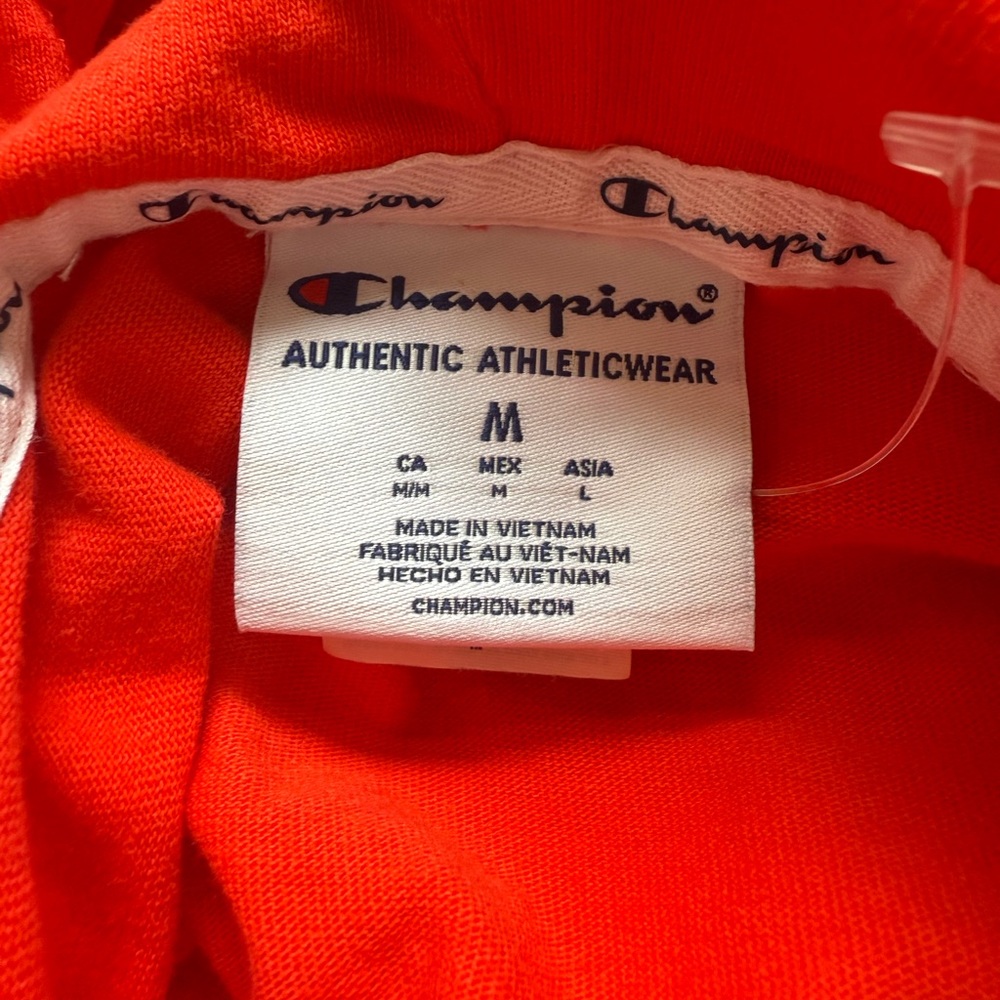 NEW Champion Hoodie Sweatshirt Womens Red Long Sleeve Logo Athletic Size M - Picture 6 of 9